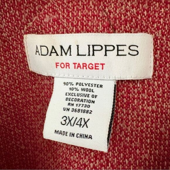 Adam Lippes for Target Red Tan Poncho Sweater Fringe & Tassel Women's 3X/4X Grea - Picture 3 of 12